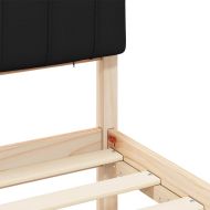 Леглова рамка с тапицирана гръбна част Черен 100 x 200 cm