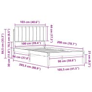 Леглова рамка с тапицирана гръбна част Таупе 100 x 200 cm