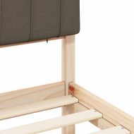 Леглова рамка с тапицирана гръбна част Таупе 90 x 190 cm