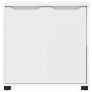 Шкаф за баня с мивка Бяло 60 x 30 x 60 cm Инженерно дърво