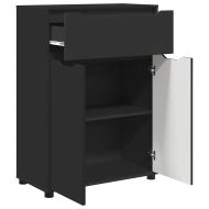 Шкаф за баня с рафт Черно 72,5 x 36,5 x 100 см Инженерно дърво