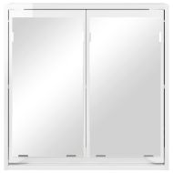 Шкаф с огледало за баня с рафт Лъскаво бяло 60 x 20 x 60 cm