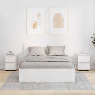Нощни маси 2 pcs Лъскаво бяло 30,5 x 30 x 43 см Инженерно дърво