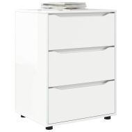 Шкаф за съхранение Лъскаво бяло 60 x 48 x 81 см Инженерно дърво