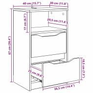 Нощно шкафче Лъскаво бяло 40 x 30 x 467 см Инженерно дърво