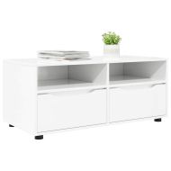 ТВ шкаф Лъскаво бяло 100 x 48 x 43 см Инженерно дърво