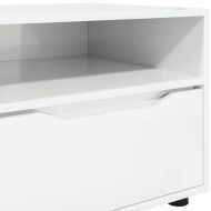 ТВ шкаф Лъскаво бяло 100 x 48 x 43 см Инженерно дърво