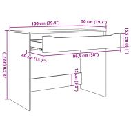 Бюро с чекмедже Висок Гланцов Бял 100 x 50 x 78 см