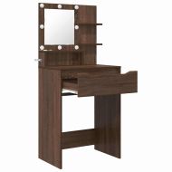 Тоалетки за спалня Кафяв дъб 80 x 39,6 x 135 см Инженерно дърво