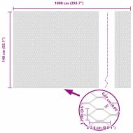 Шестоъгълна ограда Зелен 1,4 x 10 m ПВЦ