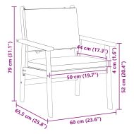 Градински стол 2 pcs Кремаво Бяло Солидно акациево дърво