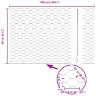Шестоъгълна ограда Зелен 0,8 x 10 m ПВЦ