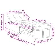 Разтегателен диван с матрак Светлосиво 194 x 50 x 82 см текстил