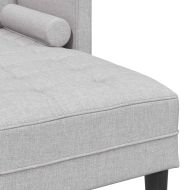 Комплект дивани с възглавница Облачно сиво Полиестер