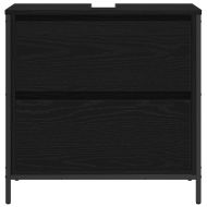 Шкаф за баня с чекмеджета Черен дъб 60x34,5x60 cm