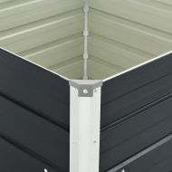 Повдигната леха, антрацит, 100x100x77 см, поцинкована стомана