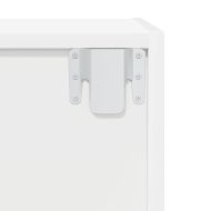 ТВ шкаф за стенен монтаж, бял, 37x37x142,5 см, инженерно дърво