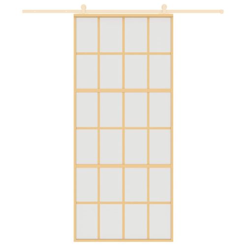 Плъзгаща се врата 90x205 см матирано ESG стъкло и алуминий