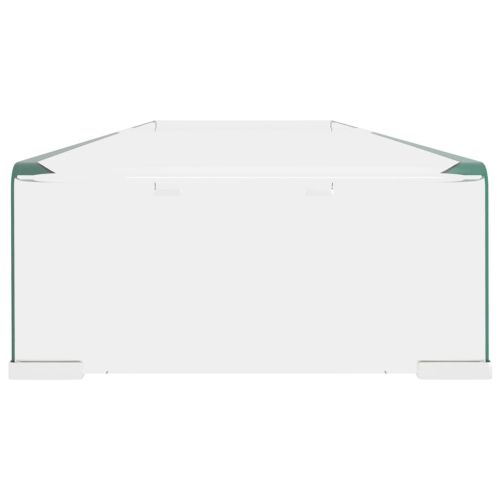 Стойка за телевизор / монитор прозрачно стъкло 110x30x13 см