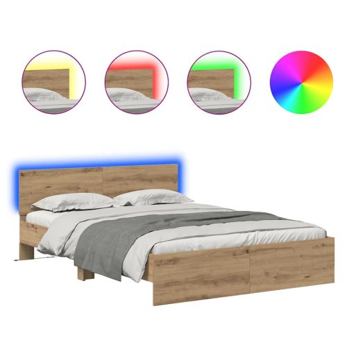 Рамка за легло с таблото Дъб 150 x 200 cm Инженерно дърво