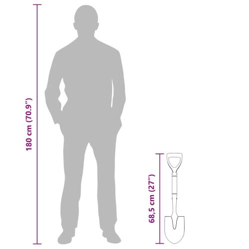 Лопата Черно 68,5 см Покрит стомана и масивно дърво