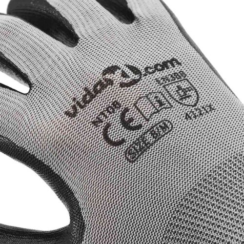 Работни ръкавици 24 pcs Сив и черен 8 / m Полиестер