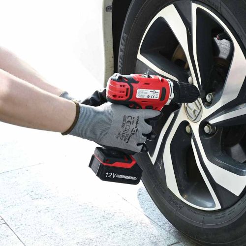 Работни ръкавици 24 pcs Сив и черен 9 / l Полиестер