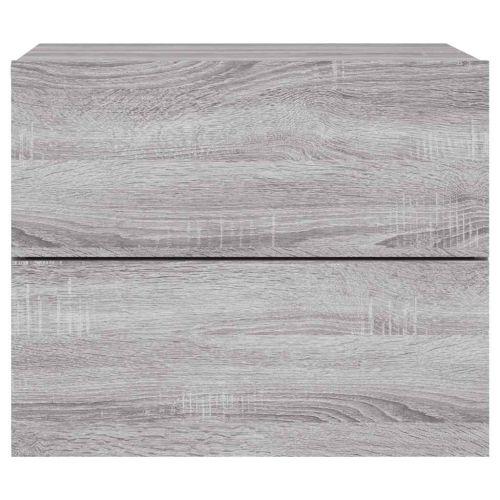 Нощни шкафчета за стена с LED осветление, 2 бр, сив сонома