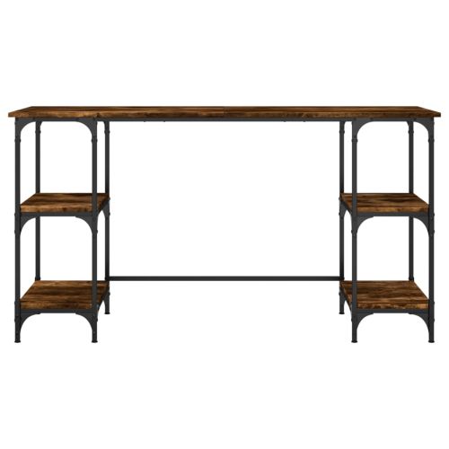 Бюро, опушен дъб, 140x50x75 см, метал и инженерно дърво