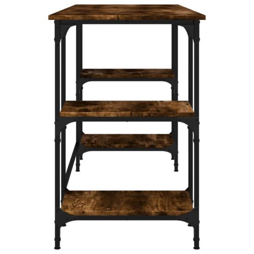 Бюро, опушен дъб, 140x50x75 см, метал и инженерно дърво