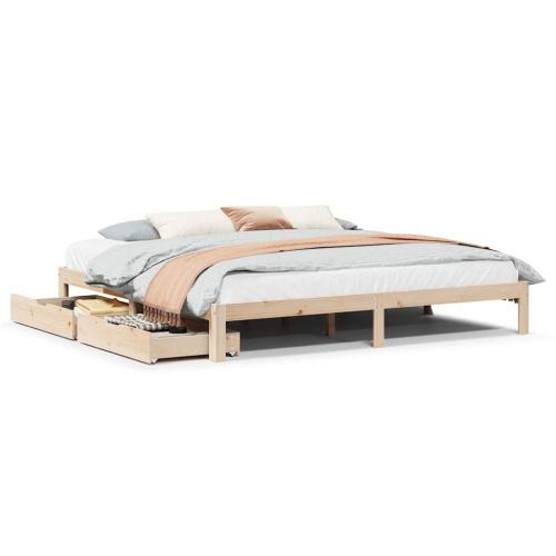 Рамка за легло, с чекмеджета, без матрак, 200x200 см