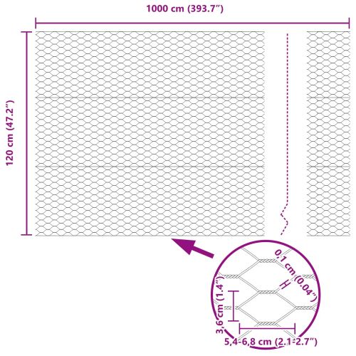 Шестоъгълна ограда Зелен 1,2 x 10 m ПВЦ