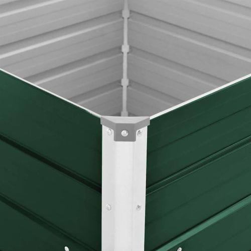 Повдигната леха, 100x100x77 см, поцинкована стомана, зелена