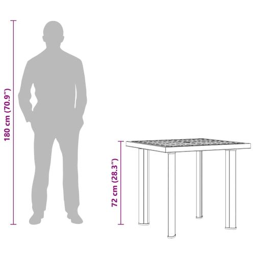 Градинска маса, зелена, 80x75x72 см, пластмаса