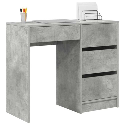 Бюро Циментено сиво Инженерна дървесина 90 x 37.5 x 75 см