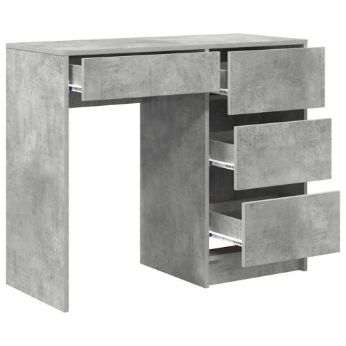 Бюро Циментено сиво Инженерна дървесина 90 x 37.5 x 75 см