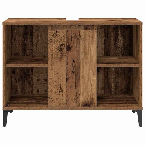 Комплект мебели за баня 3 pcs Старо дърво Инженерно дърво