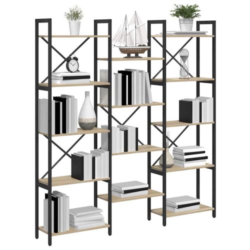 Рафт за книги Сонома дъб 156 x 25 x 167 см Инженерно дърво