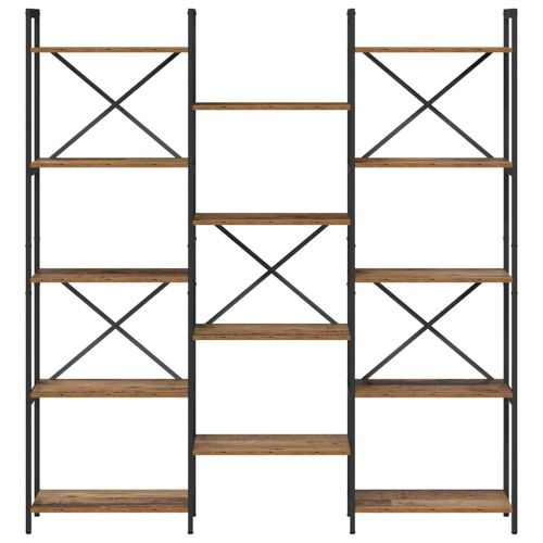 Рафт за книги Старо дърво 156 x 25 x 167 см Инженерно дърво