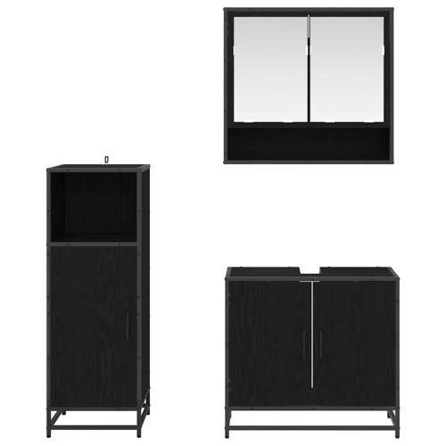 Комплект мебели за баня 3 бр. Черния дъб 35 x 37,5 x 100 см