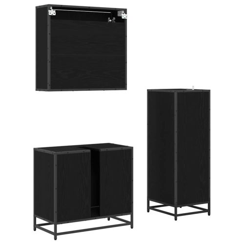 Комплект мебели за баня 3 бр. Черния дъб 35 x 37,5 x 100 см