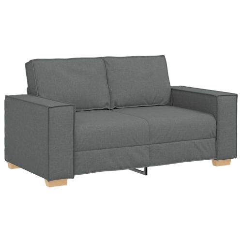 Диван 3 pcs Тъмен сив 220 x 80 x 84 см Ленена смесена тъкан