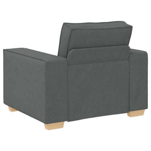 Диван 3 pcs Тъмен сив 220 x 80 x 84 см Ленена смесена тъкан