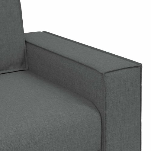 Диван 3 pcs Тъмен сив 220 x 80 x 84 см Ленена смесена тъкан