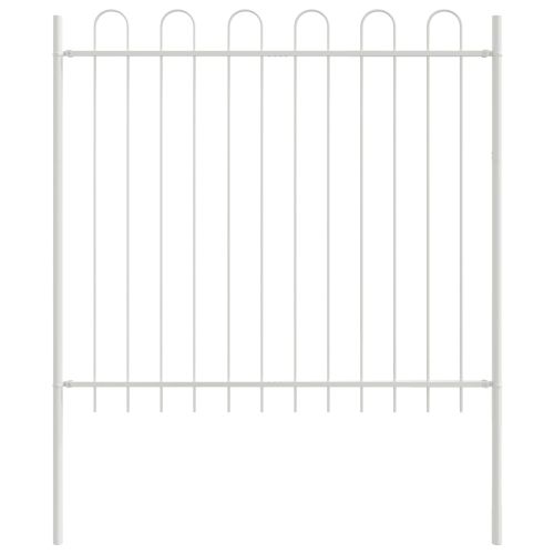 Градска ограда 4 pcs Бяло 6,8 x 1 м Прахово боядисана стомана