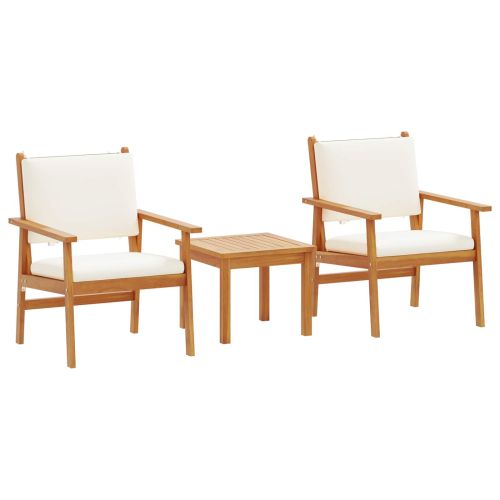 Градински Софа Комплект 3 pcs Кремаво Бяло