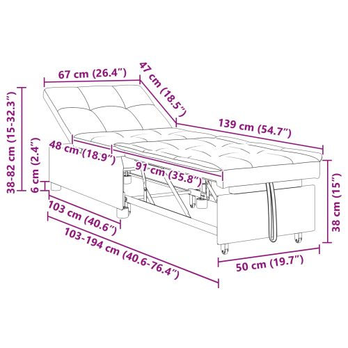 Разтегателен диван с матрак Черно 194 x 67 x 82 см Микрофибър