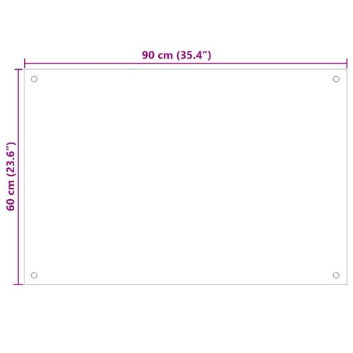 Кухненски гръб 2 pcs Прозрачен 90 x 60 cm закалено стъкло