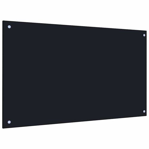 Кухненски гръб 2 pcs Черно 100 x 60 cm закалено стъкло