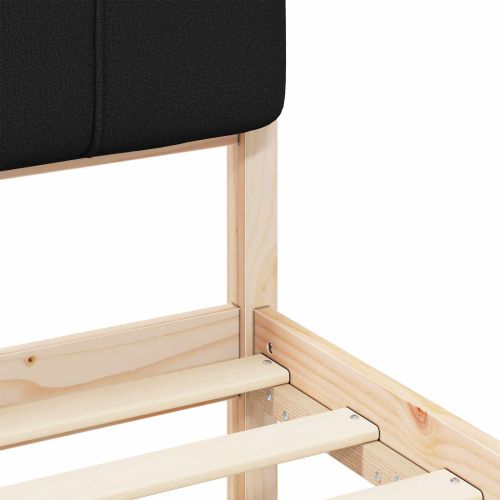 Леглова рамка с тапицирана гръбна част Черно 160 x 200 cm